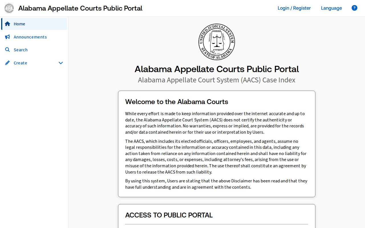 Butler County court records Alabama appellate public portal