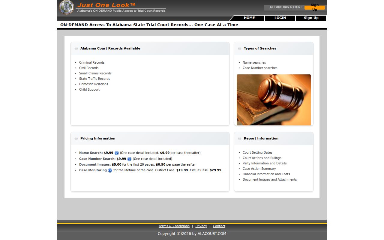Butler County court records Alacourt ACCESS trial court portal