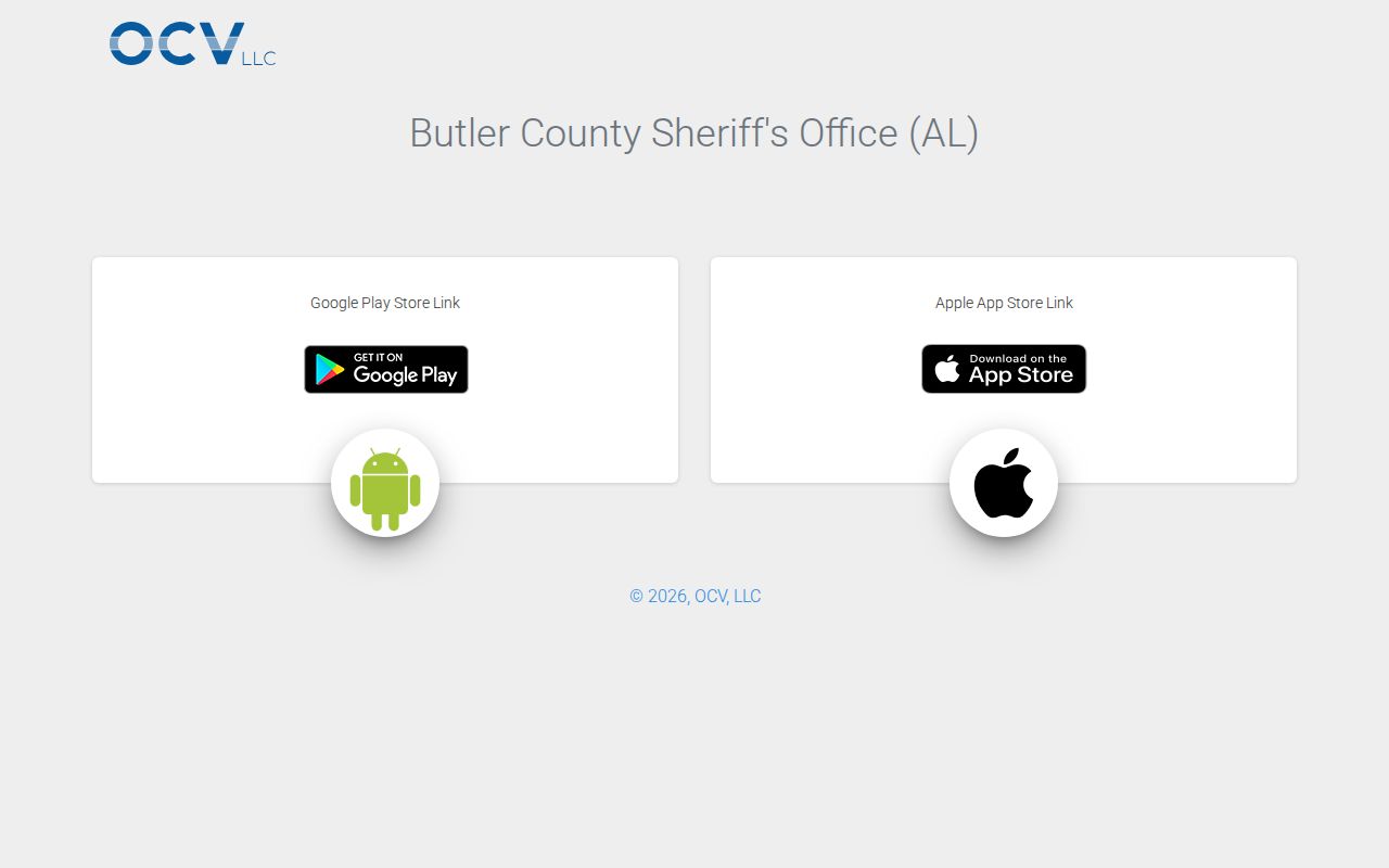 Butler County inmate search sheriff app landing page